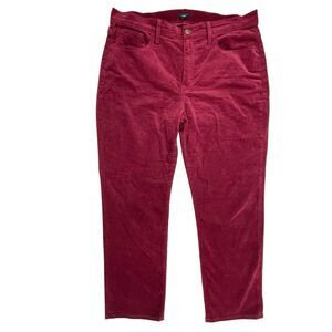 J Crew Corduroy Essential Straight Leg Pant 32 Petite Burgundy Red Holiday BT008